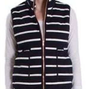 Navy striped quilted vest